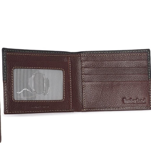 NWT Timberland Sport Contrasting Leather Wallet Black/Brown - Picture 4 of 8